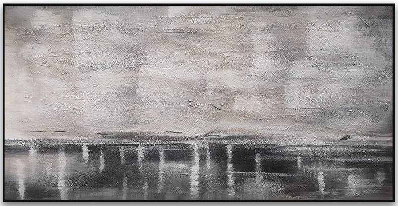 Canvas Handmade Painting Office Grey Abstract Canvas Artwork U8I8A